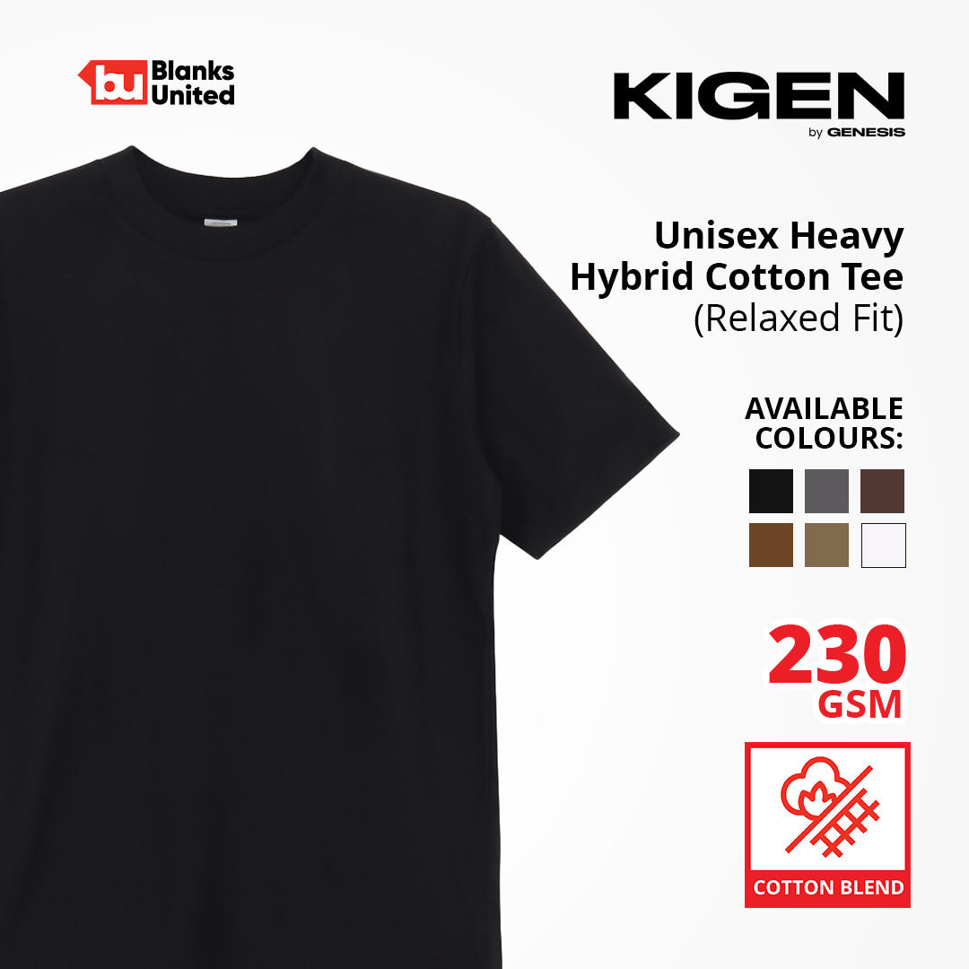 KIGEN #5900 Unisex Heavy Hybrid Cotton Tee NEUTRAL COLORS (Loose Fit)