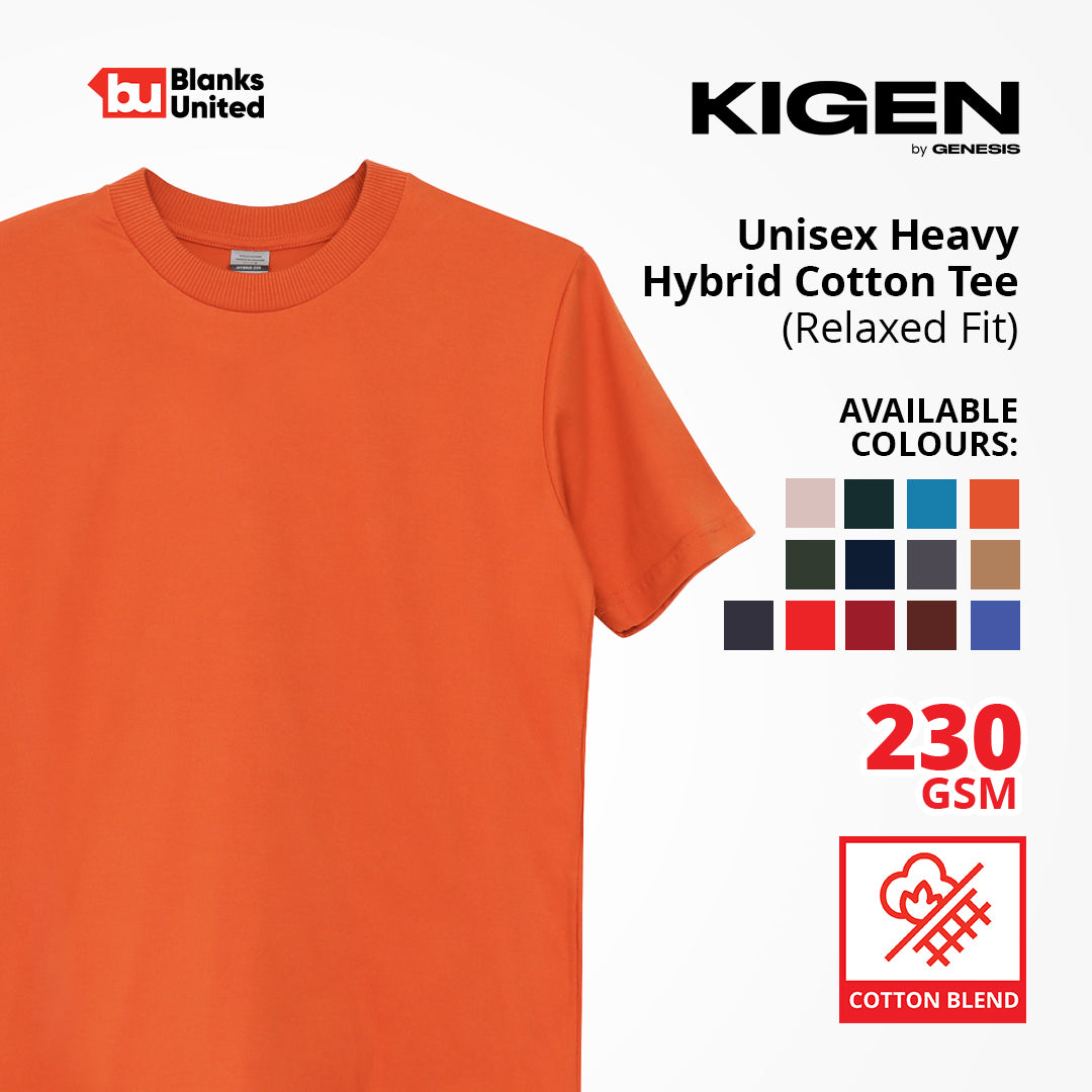 KIGEN #5900 Unisex Heavy Hybrid Cotton Tee DARK COLORS (Loose Fit) (XS-3XL)