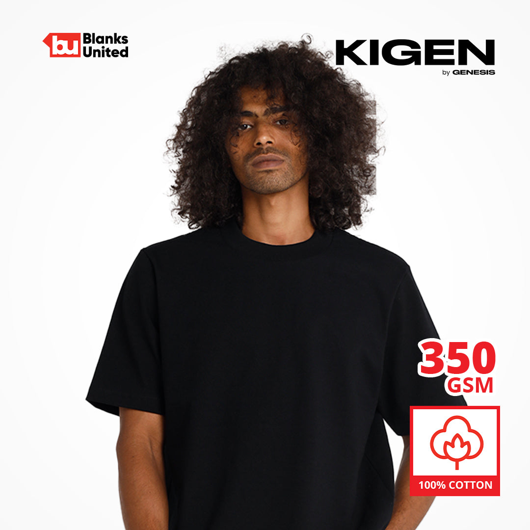 KIGEN #7350 Unisex Heavy Jersey Oversized Mock Tee (XS - 3XL)