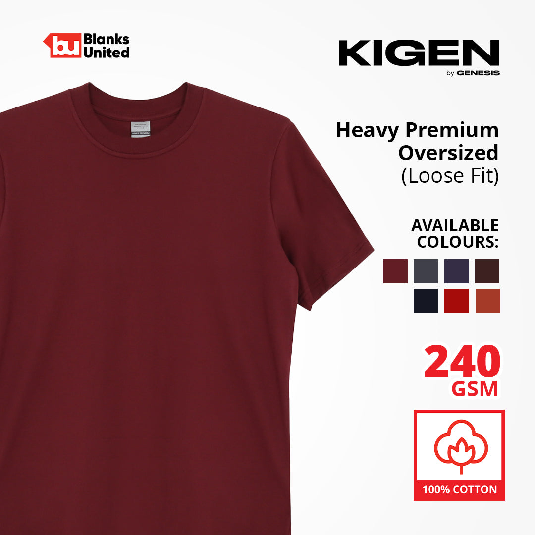 KIGEN #7500 HEAVY PREMIUM OVERSIZED LOOSE FIT DARK COLORS (Loose Fit) (XS-2XL)