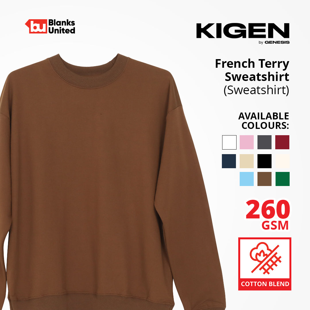 KIGEN #8000 Unisex French Terry Crewneck Sweatshirt (S-2XL)