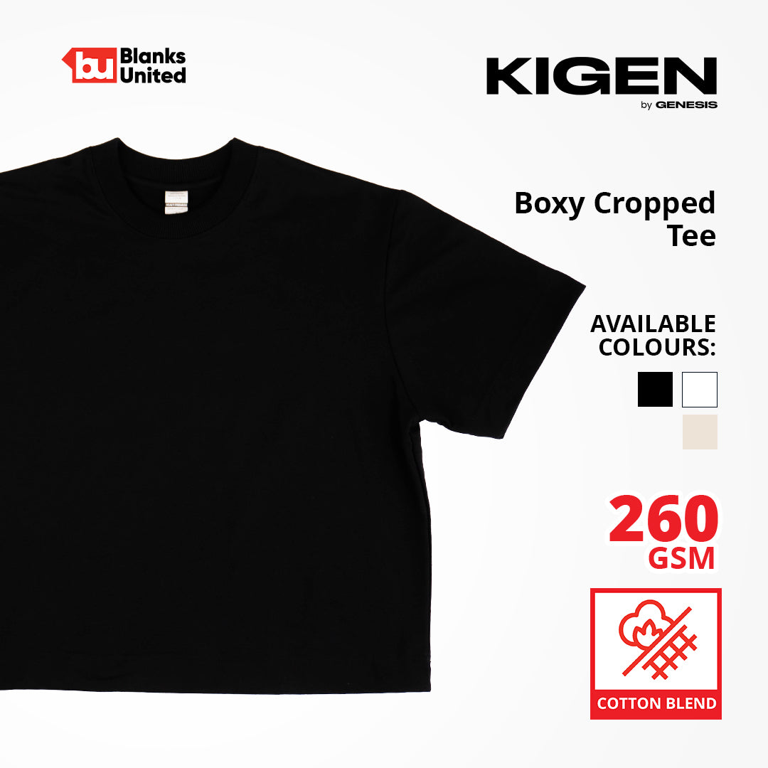 KIGEN #8700 Boxy Cropped French Terry Shirt (Boxy Cropped Fit) (XS - XL)