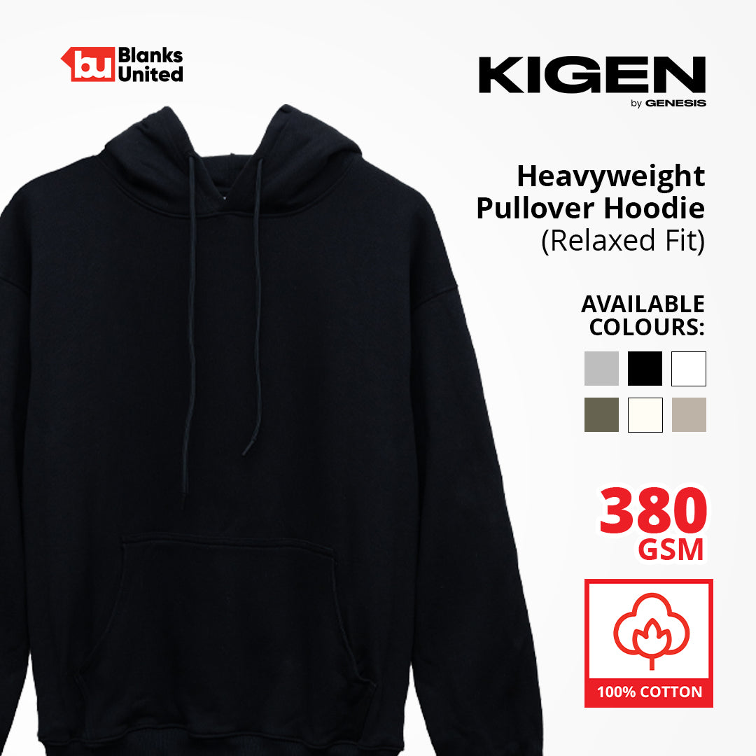 KIGEN #8900 Unisex Heavyweight Pullover Hoodie NEUTRAL COLORS (S-2XL)