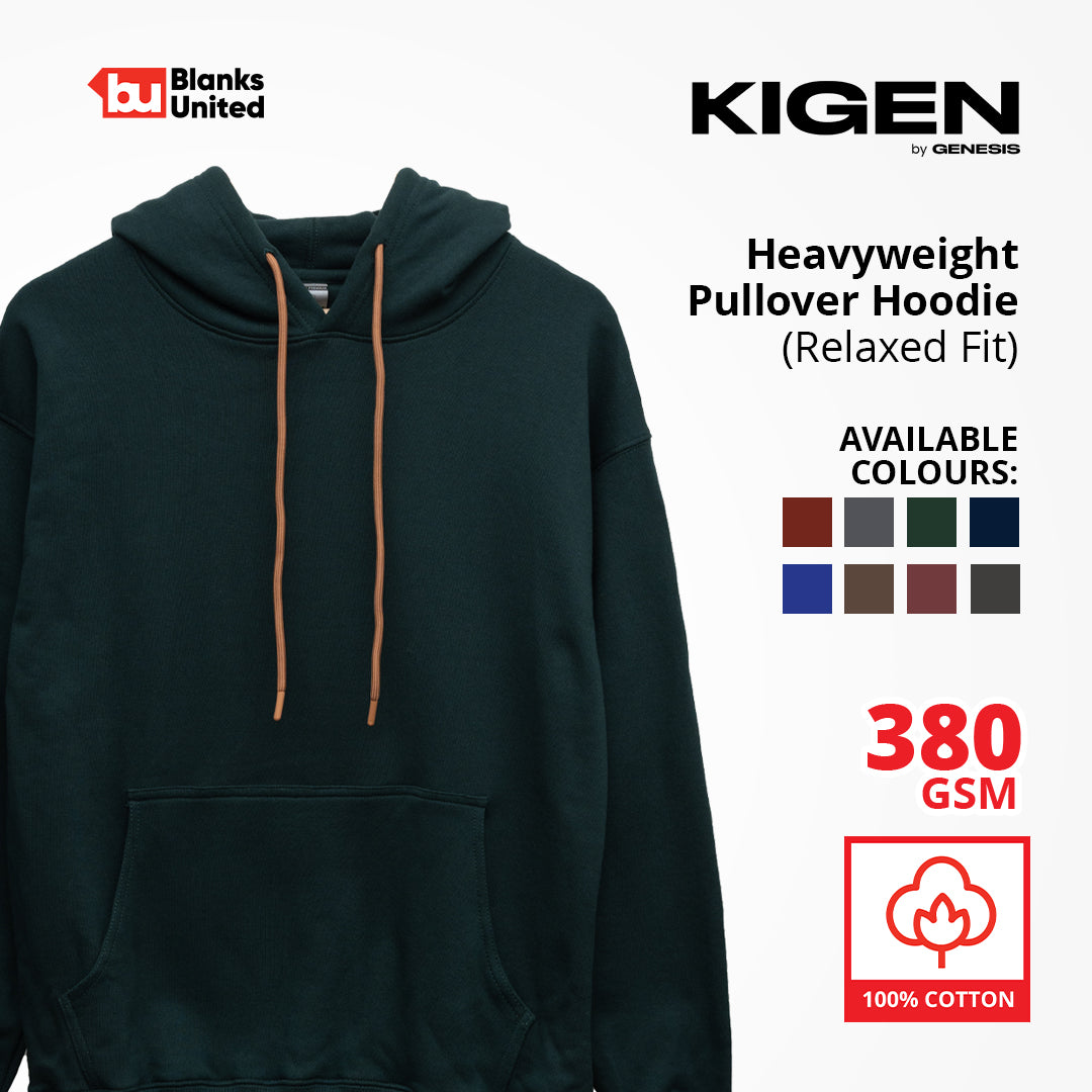 KIGEN #8900 Unisex Heavyweight Pullover Hoodie DARK COLORS (S-2XL)