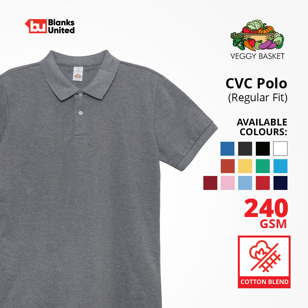 Veggy Basket CVC Cotton Polo (S-2XL / Regular Fit) (UNISEX)