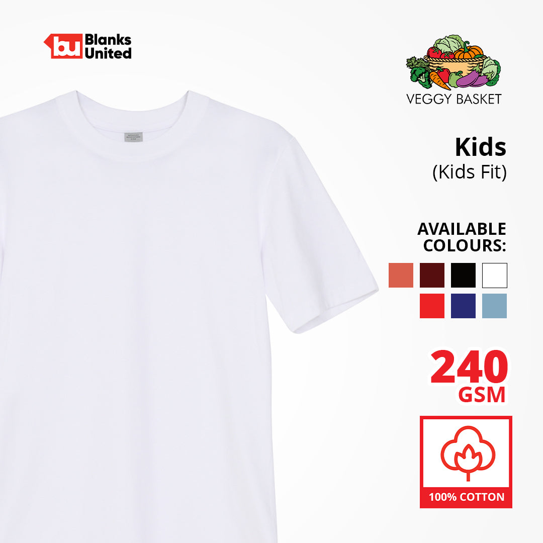 Veggy Basket KIDS Premium Cotton T-Shirts (XS-XL / Kids Fit) (UNISEX)