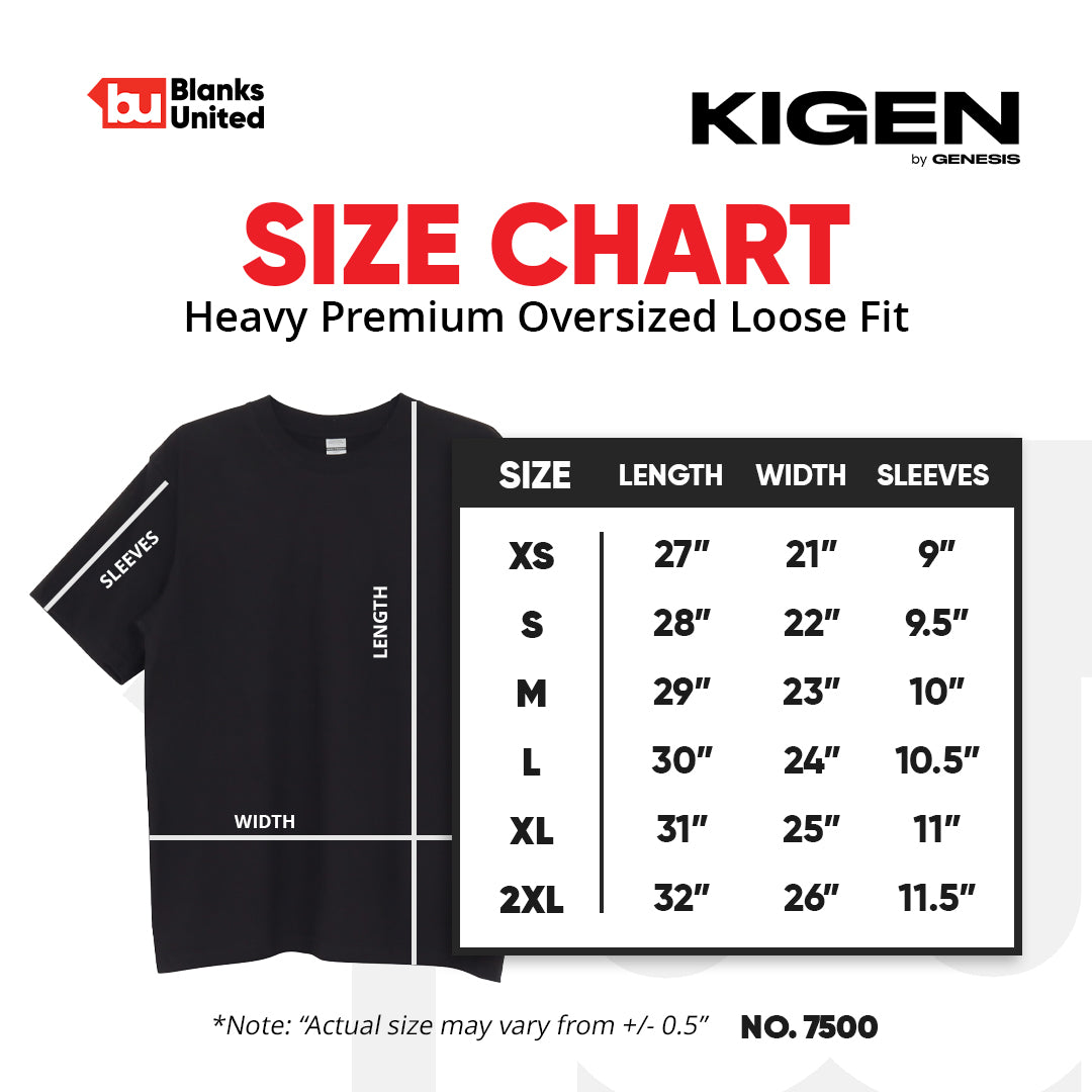 KIGEN #7500 HEAVY PREMIUM OVERSIZED LOOSE FIT NEUTRAL COLORS (Loose Fit) (XS-2XL)